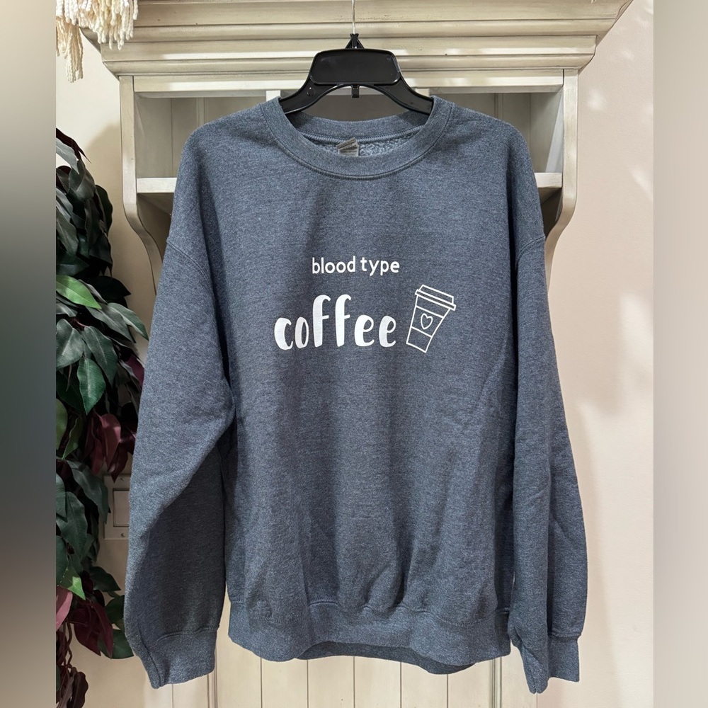 Gildan coffee grey sweatshirt Sz L